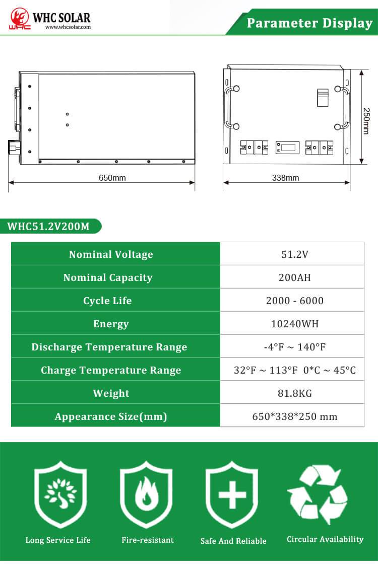 WHC51.2V 200M LiFePO4 Battery 2